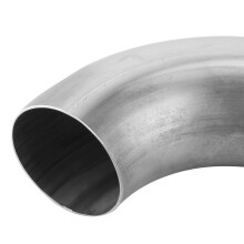 2.5in Stainless Steel 90 Exhaust Pipe Mandrel Bend Elbow Silver