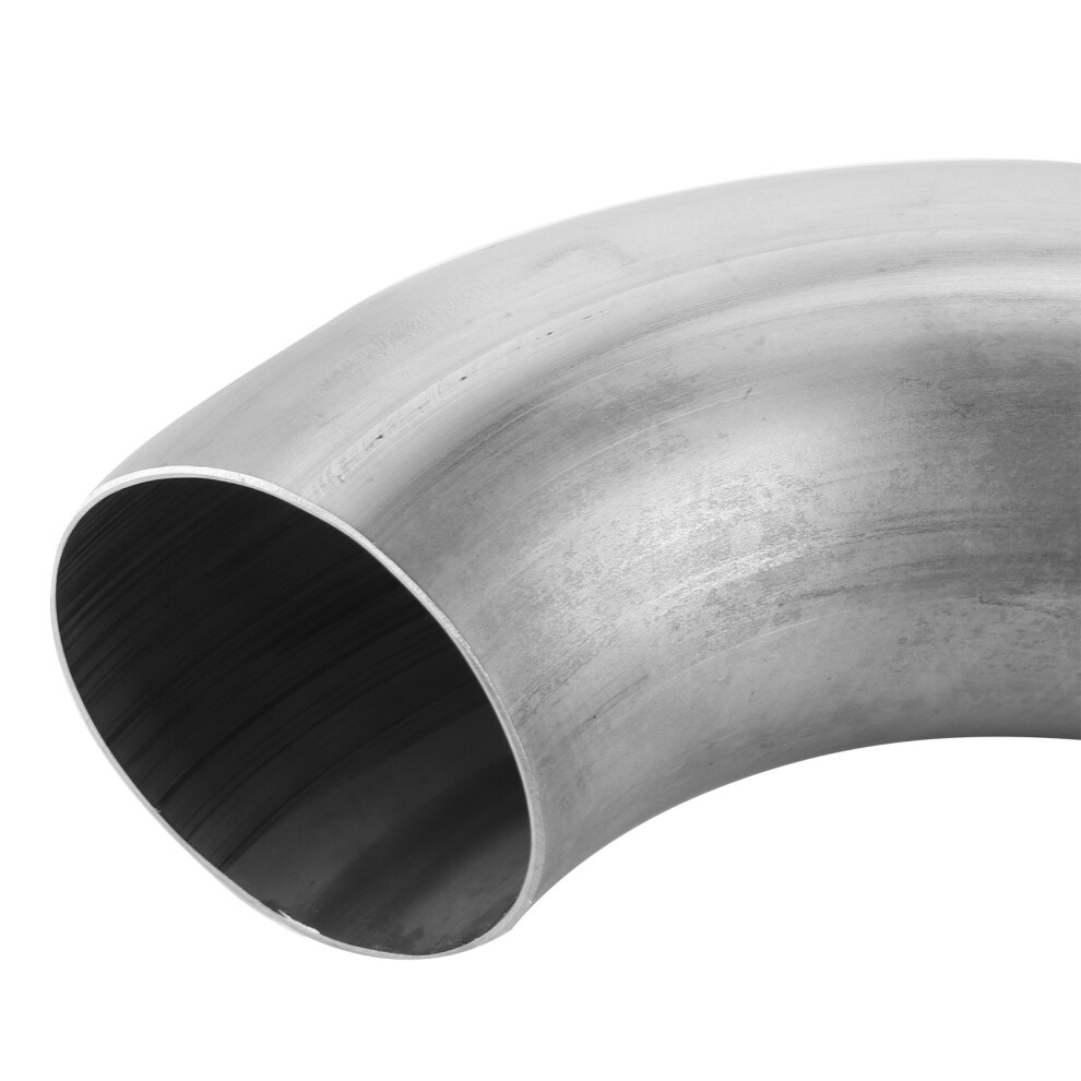 2.5In Stainless Steel 90 Exhaust Pipe Mandrel Bend Elbow Silver 4651388305155