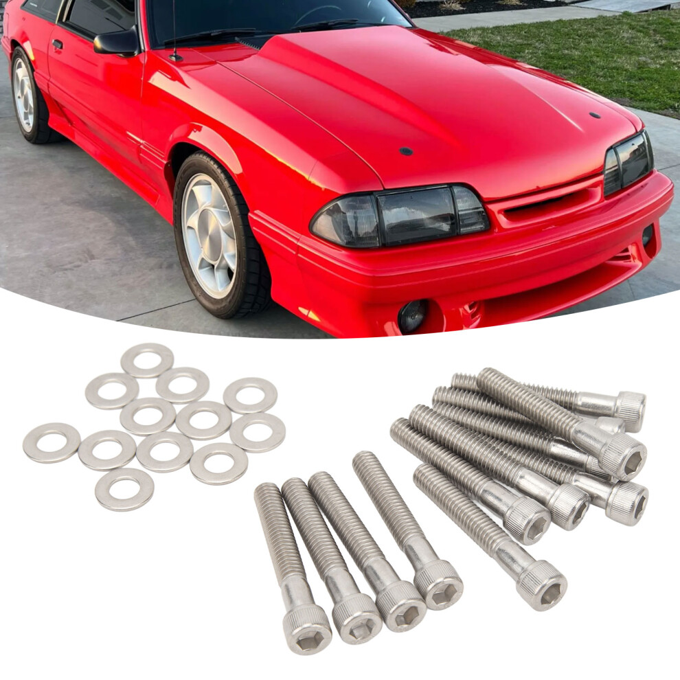 Hardened 304 Stainless Steel Cylinder Head Bolts Kit For Sbf 289 302 5.0L 351W 9361388306179