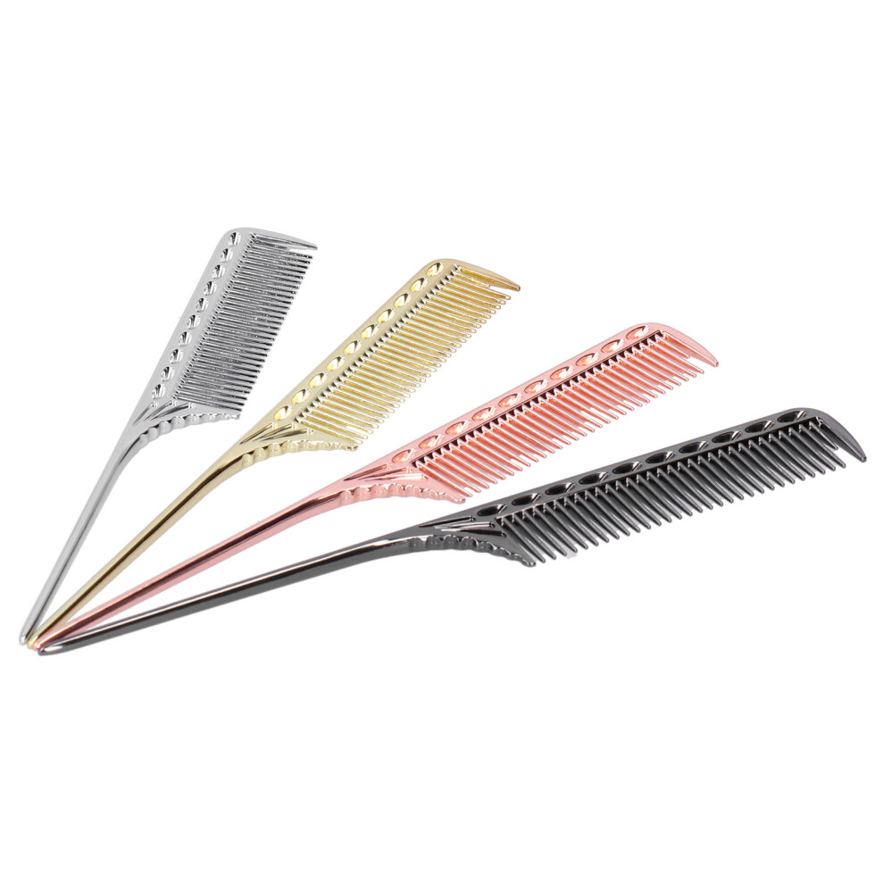 Unisex Portable Aluminum Finetooth Hair Comb For Salon Styling