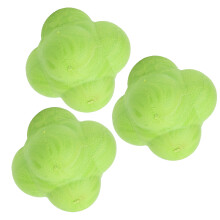 Set aus 3 grünen Reaktionsbällen Hex Bounce TPR für Reflex und Fitness