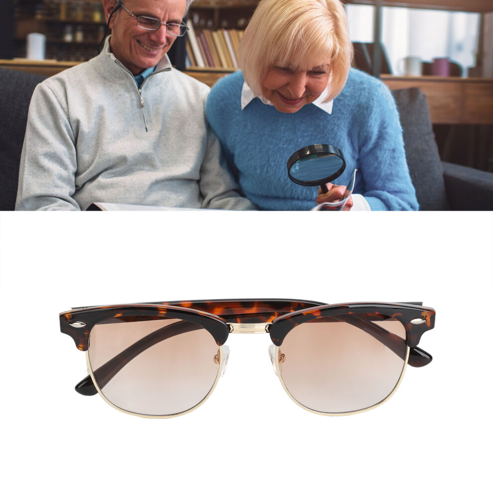 Progressive Multifocus Photochromic Reading Glasses - Leopard Frame +200