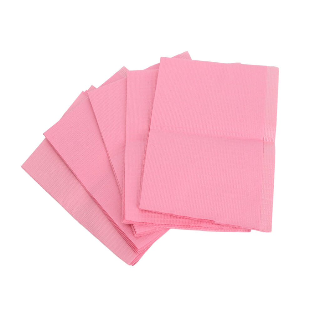 Pink Disposable Nail Table Towels Waterproof Soft Absorbent Cover 10 Bags