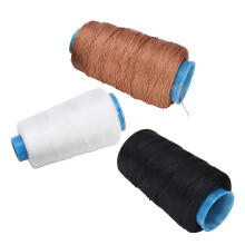3 Stück Bonded Nylon Faden-Set, 1000 Yards, Schwarz, Weiß, Braun