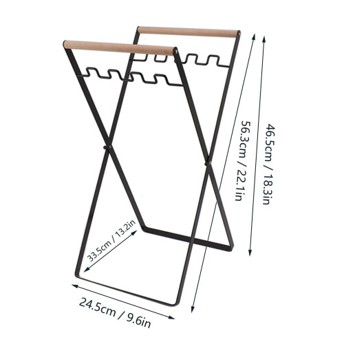 Foldable Iron Trash Rack 46.5x56.3x24.5cm Black 1
