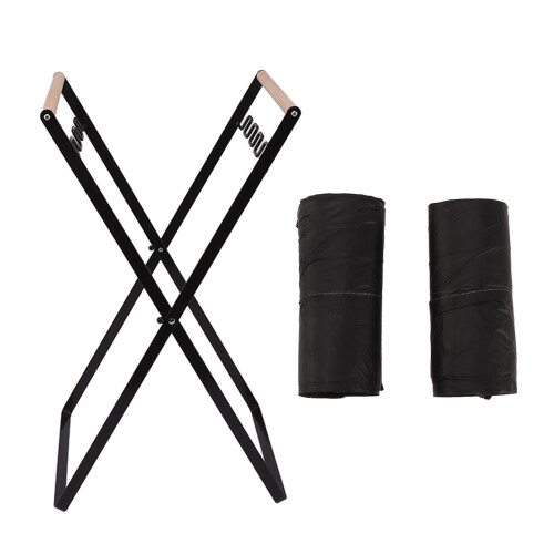 Foldable Iron Trash Rack 46.5x56.3x24.5cm Black 2
