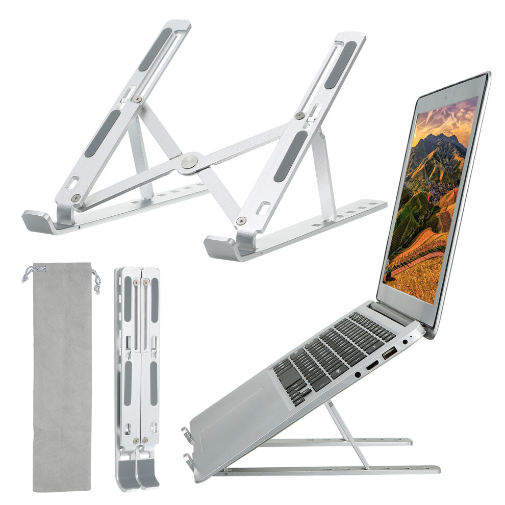 Adjustable Aluminum Alloy Foldable Laptop Stand With Ventilation, 6 Levels, Portable Compact Design 9461388309887