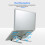 Foldable Aluminum Laptop Stand 6-Level Adjustable Ventilated Riser Gray 2