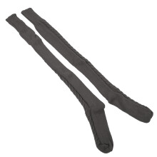 Dunkelgraue Kabelstrick-Oberschenkelstulpen, 75 cm Wärmer