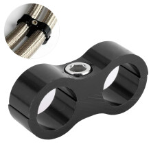 8AN Aluminum Alloy Fuel Oil Brake Gas Line Hose Separator Clamp Black Fitting