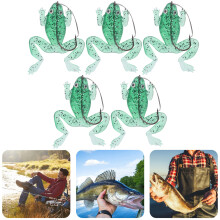 5Pcs Transparent Green PVC Soft Lure Bait 5.1x4cm Weight 40g