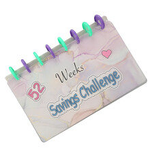 52-Week Savings Challenge Money Book PVC Budget Organizer with Cash Envelopes