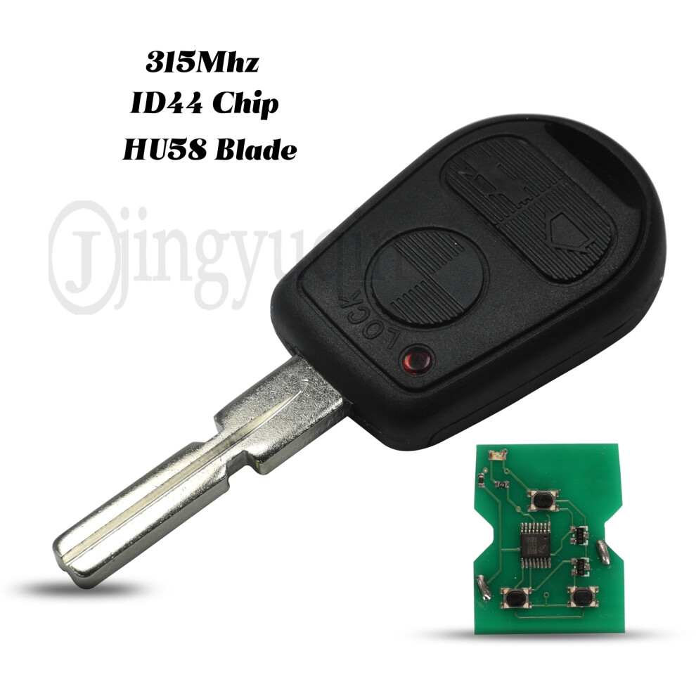 3Buttons For Bmw Z3 E31 E32 E34 E36 E38 E39 E46 Z3i Remote Car Key 315Mhz Id44 Chip Fob With Hu58 Blade Replacement 6935161679328