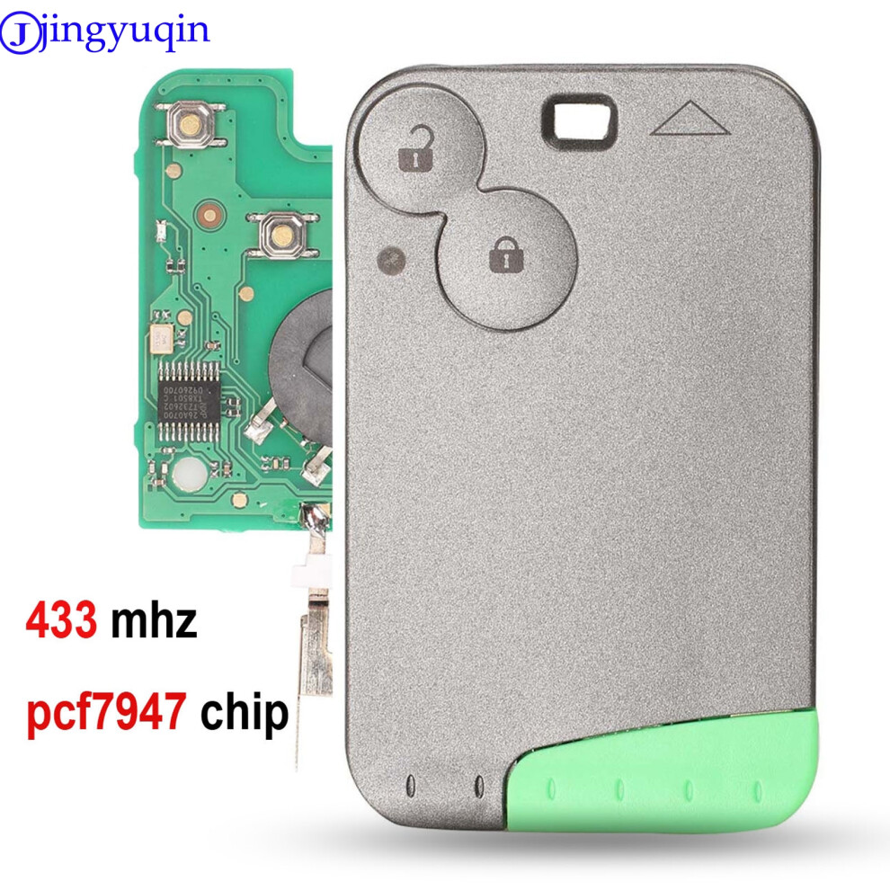 433 Mhz Pcf7947 Chip 2 Button Remote Card Smart Car Key For Renault Laguna With Uncut Key Blade 6935161679762