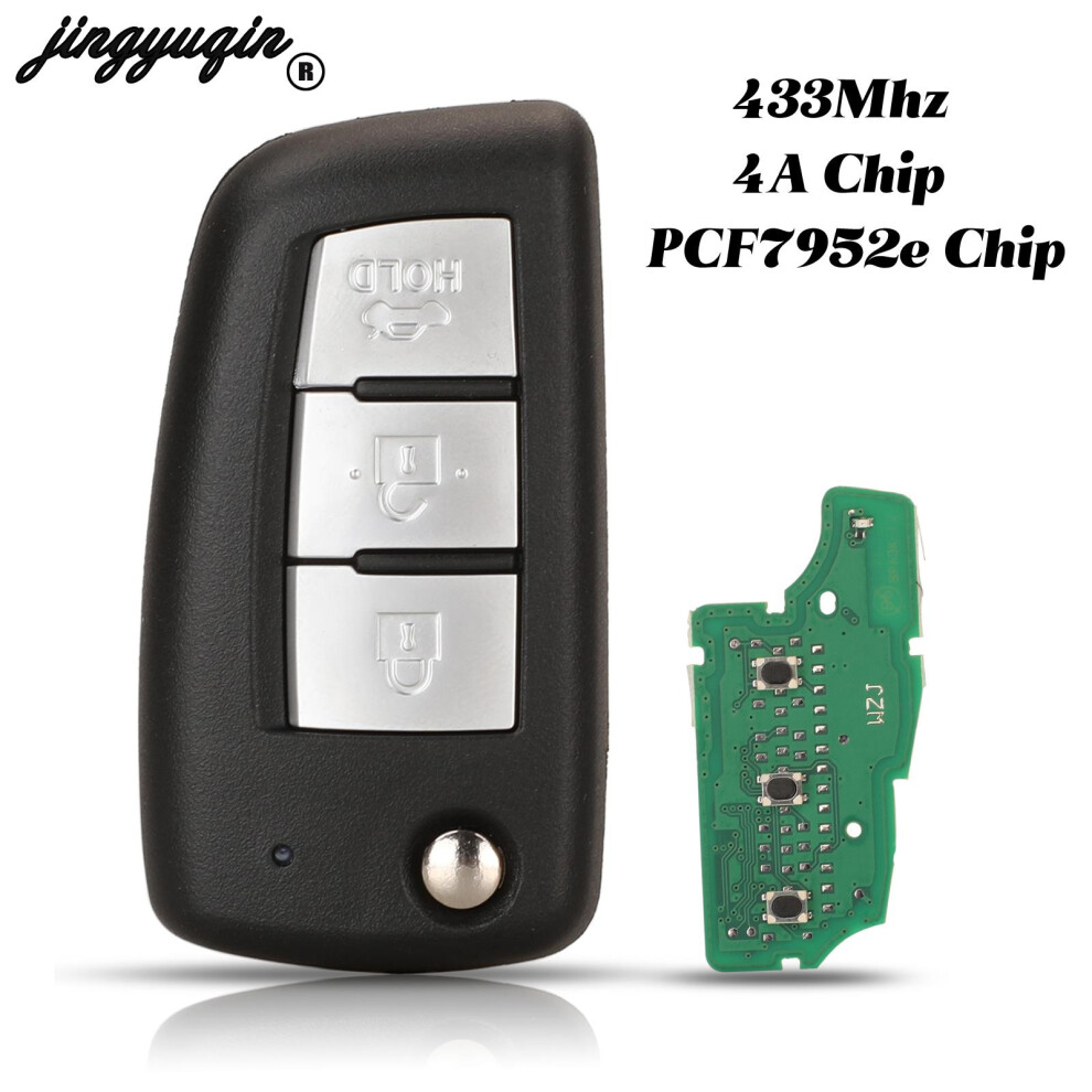 3Button 433Mhz 4A Pcf7952e Chip For Nissan Sylphy 2019 Bluebird Qashqai Kicks Tilda X-Trail Fob Remote Control Car Key 6935161679205