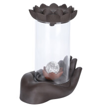 LED Waterfall Incense Burner with Windproof Cover, 19.5x14x11cm
