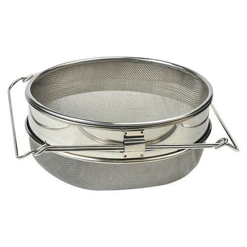 Doppelsieb Honignetz Edelstahl, Durchmesser 19cm, Silber 2