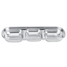 Stainless Steel Three Section Snack Dish