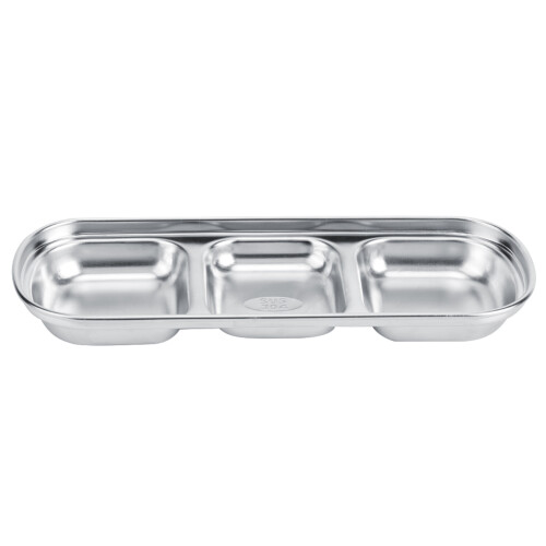 Stainless Steel Three Section Snack Dish