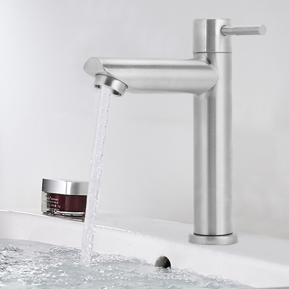 G1/2In Stainless Steel Bathroom Sink Faucet, Single Cold Water Tap, 165X120mm, Silver 9381392361278