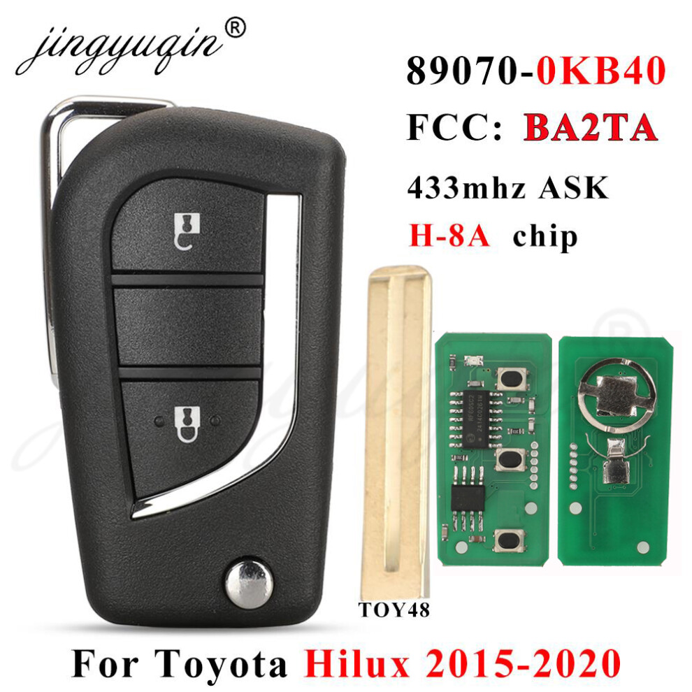 89070-0Kb40 Fccid Ba2ta 2 Buttons Remote Flip Key 433Mhz H-8A Chip Fob For Toyota Hilux 2015 2016 2017 2018 2019 2020 6935161680775