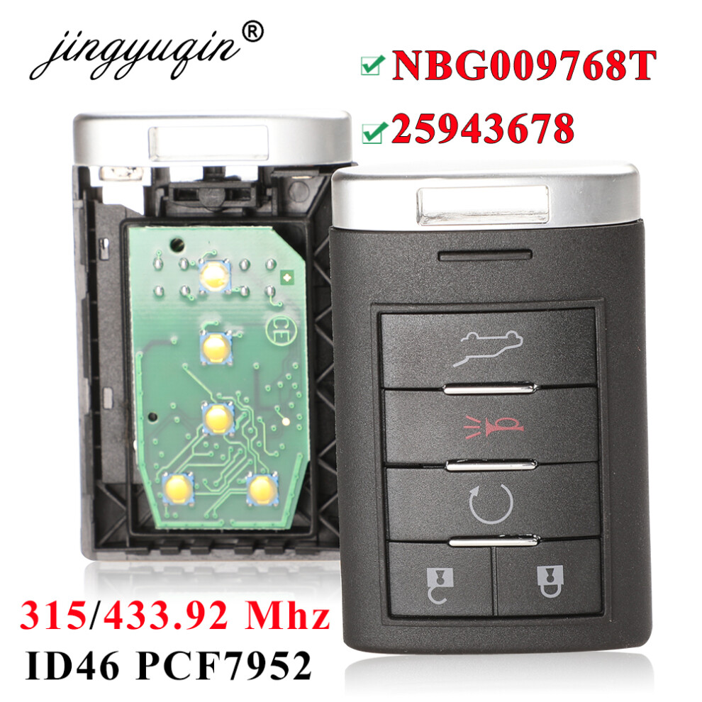 315Mhz/433Mhz Nbg009768t Keyless Entry For Cadillac Ats Srx Cts Xts Dts 2010 2011 2012 2013 2014 5Btn Remote Car Key 6935161678970