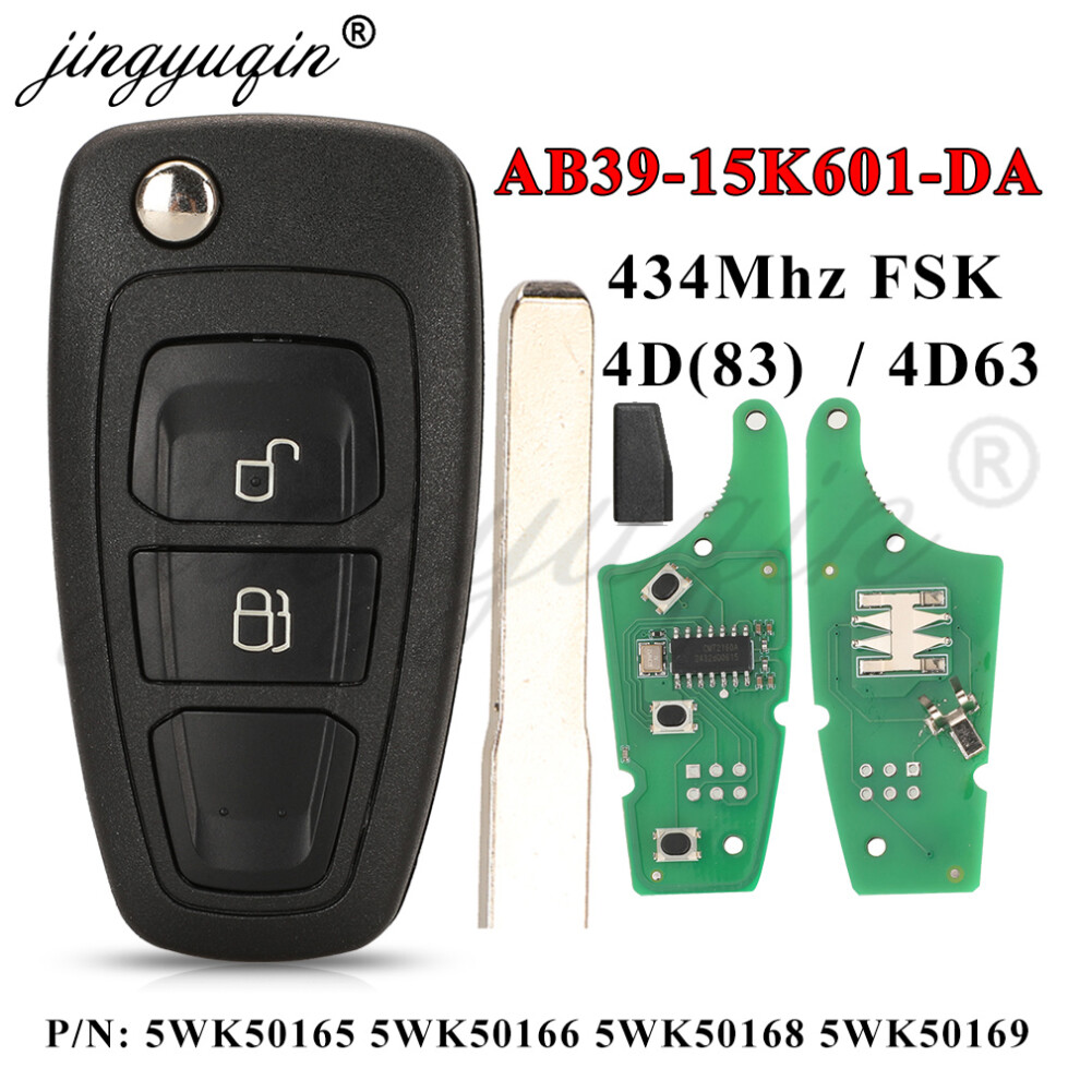 2Bt 434Mhz 4D63 Remote Flip Car Key For Ford Ranger C-Max Focus Grand C-Max Mondeo 5Wk50165 5Wk50166 5Wk50168 5Wk50169 6935161677362