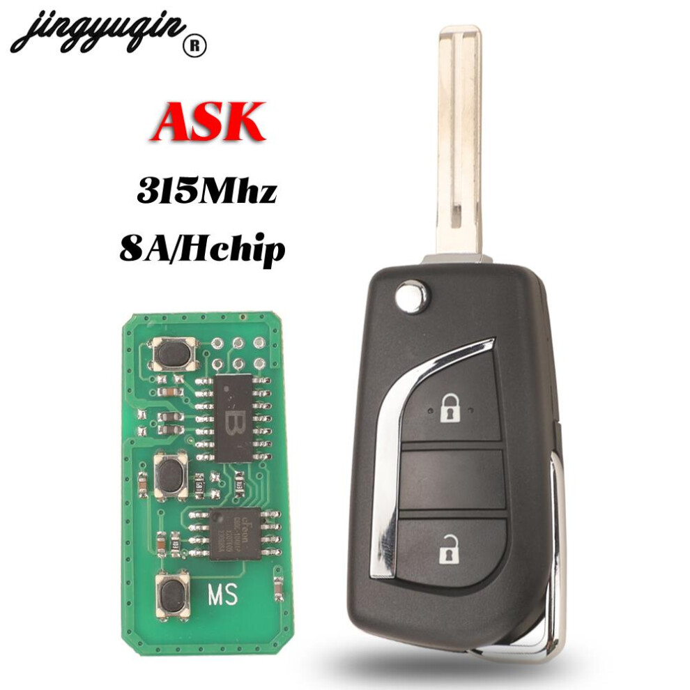 315Mhz H/8A Chip 2Buttons Flip Remote Car Key Fob Ask For Toyota Rav4 Camry Hilux Corolla Accessories 2016-2018 6935161678925