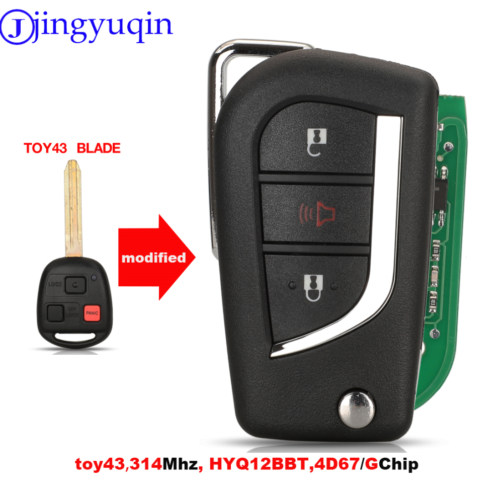 314Mhz Ask 3 Button Remote Key 4D67 Chip For Toyota Fj Cruiser Land Cruiser 2003-2009 Fcc Id: Hyq12bbt Toy43 6935161678802