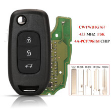 CWTWB1G767 Remote Smart Car Key For Renault Kadjar Captur Megane Symbol Logan Sandero Dacia Duster 433Mhz 4A PCF7961M