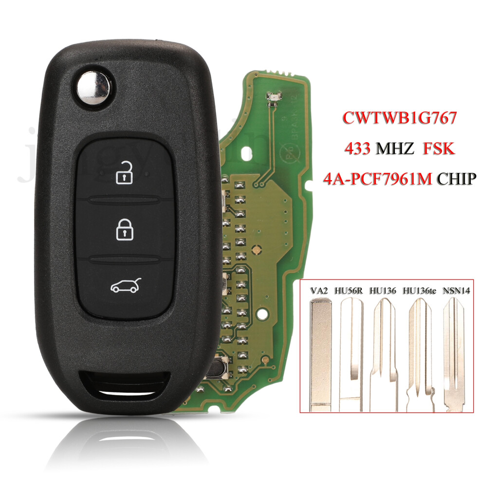 Cwtwb1g767 Remote Smart Car Key For Renault Kadjar Captur Megane Symbol Logan Sandero Dacia Duster 433Mhz 4A Pcf7961m 6935161681727