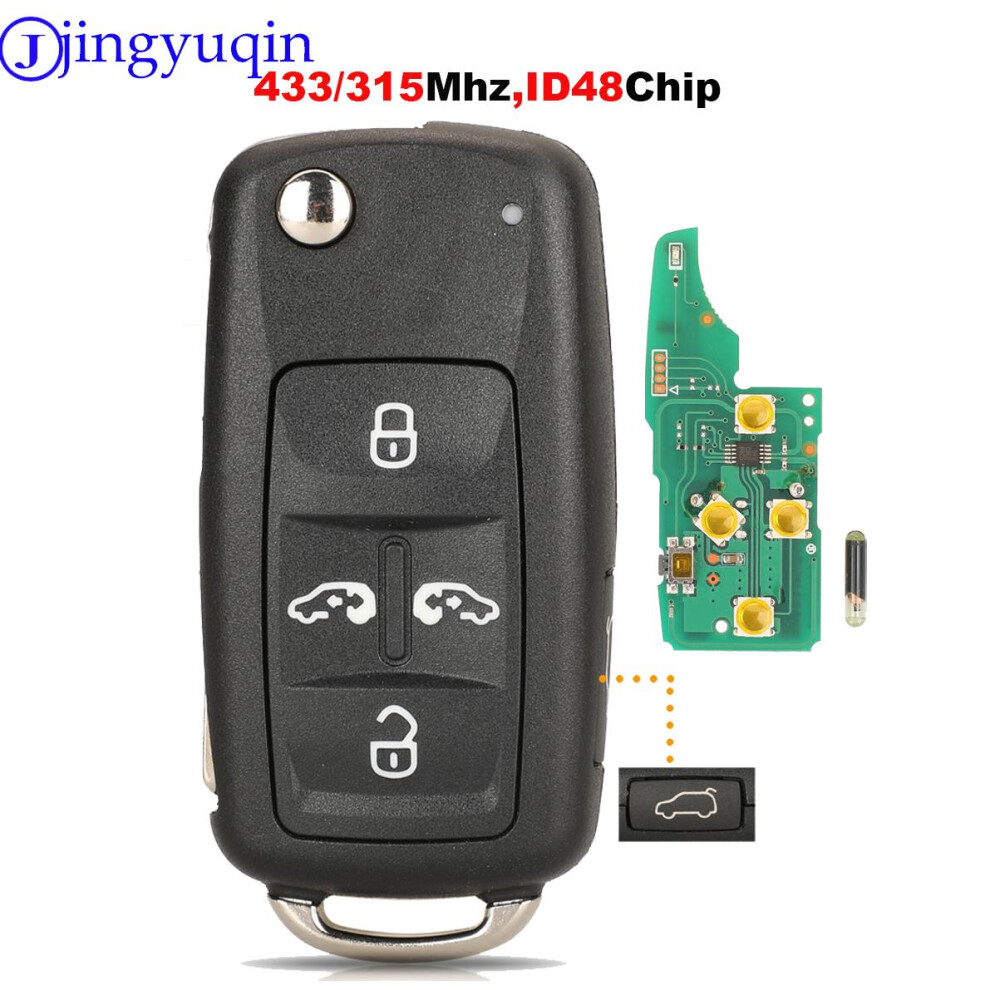 315/433 Mhz Id48 Chip Folding Remote Car Key For Vw Tiguan Golf Sagitar Polo Mk6 Touareg Seat 5K0837202ad 6935161678826