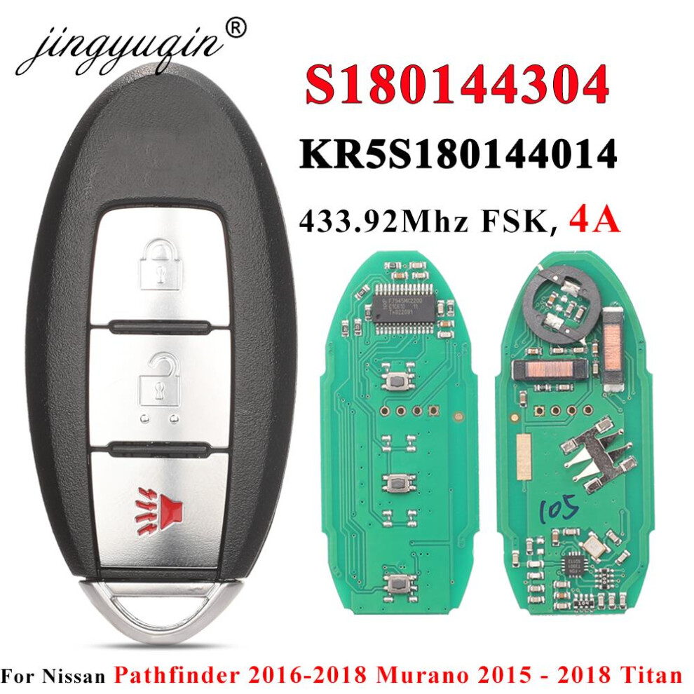 285E3-5Aa1c S180144304 Remote Control Key 3Button 433Mzh 4A For Nissan Pathfinder 2016-2018 Murano Titan Altima Maxima 6935161677256