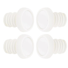 4pcs White Bike Handlebar End Plugs, 22.2-35mm, Off-Road Fit