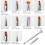 Nail Art Pinsel-Aufsatz-Set, Silber, 1 Stift + 10 Tips 4