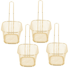 4 Stück Edelstahl-Frittierkorb-Set, 10,4x8,4x6,4 cm, Gold