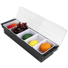 Schwarz, 5-teiliges Gewürzbehälter-Set mit Deckel, 50x16x9cm