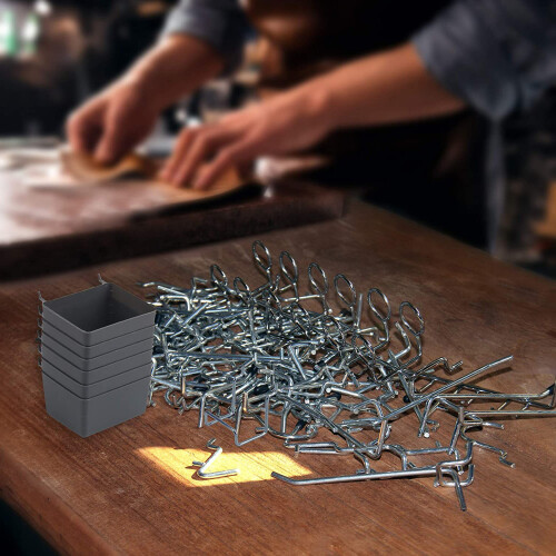 140pcs Metal Pegboard Hooks Kit for Garage, Workshop & Tool Storage