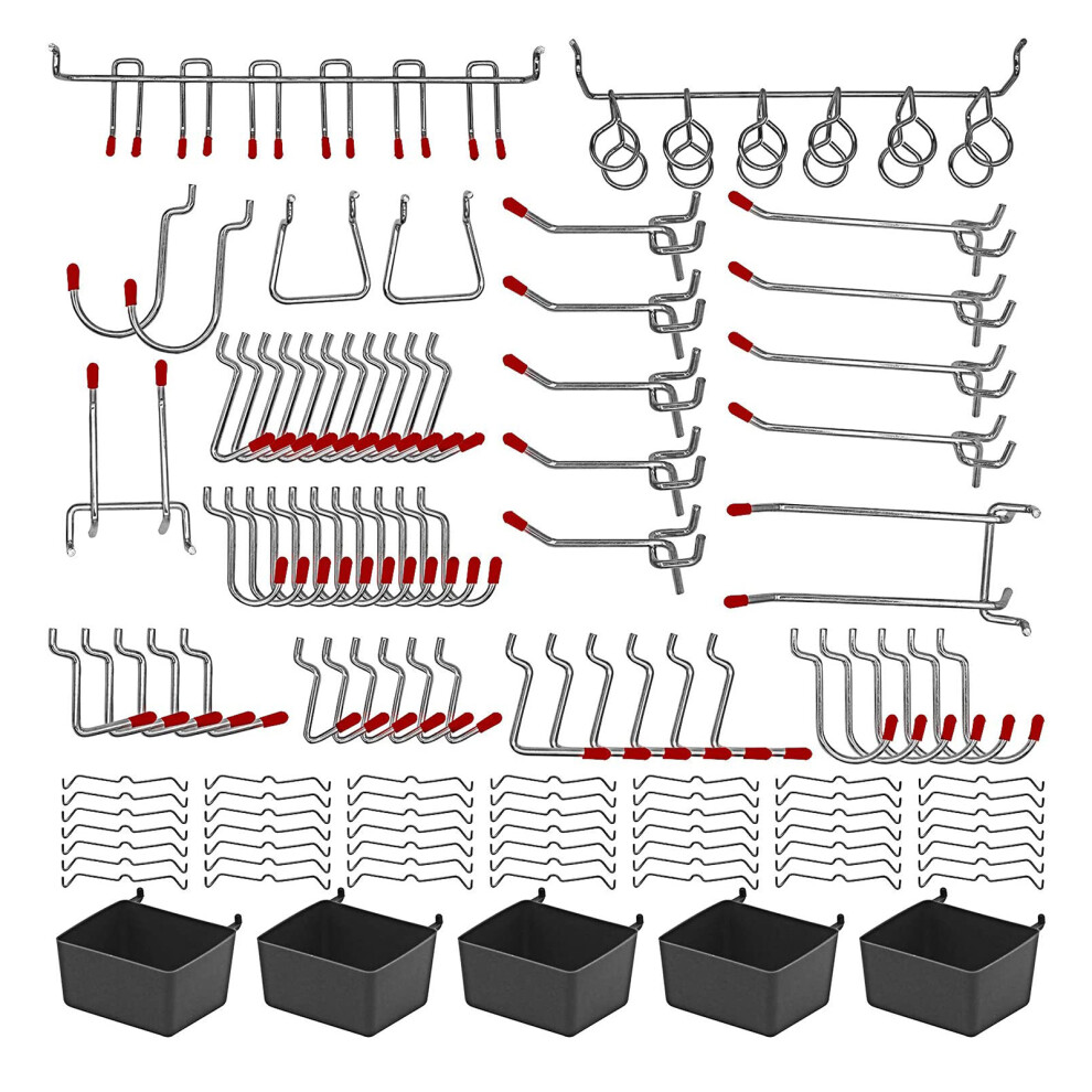 114pc Metal Pegboard Hooks and Organiser Kit