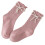 Pink Pearl Bow Cotton Mid Calf Socks, L, 16-19cm 1