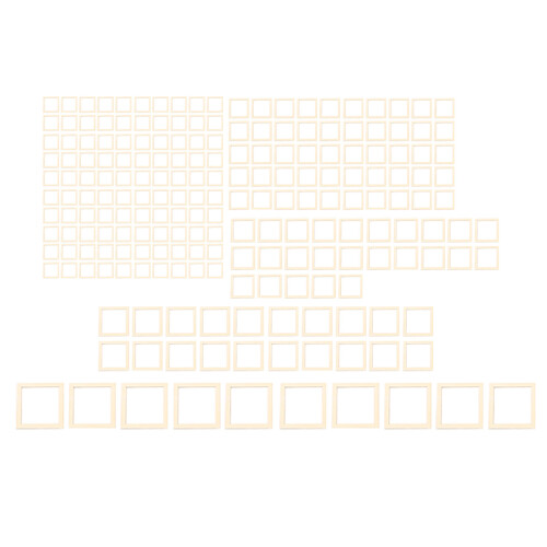 205pcs Hollow Wood Frames 5 Sizes Natural DIY 1