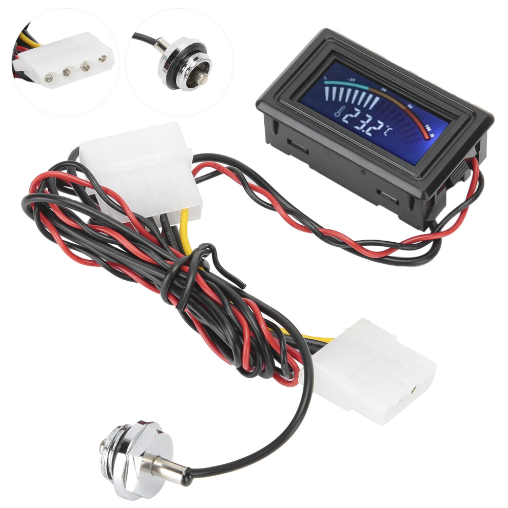 Water Cooling Thermometer Digital Display -50C To 110C, G1/4, 5V-24V 9331388320413
