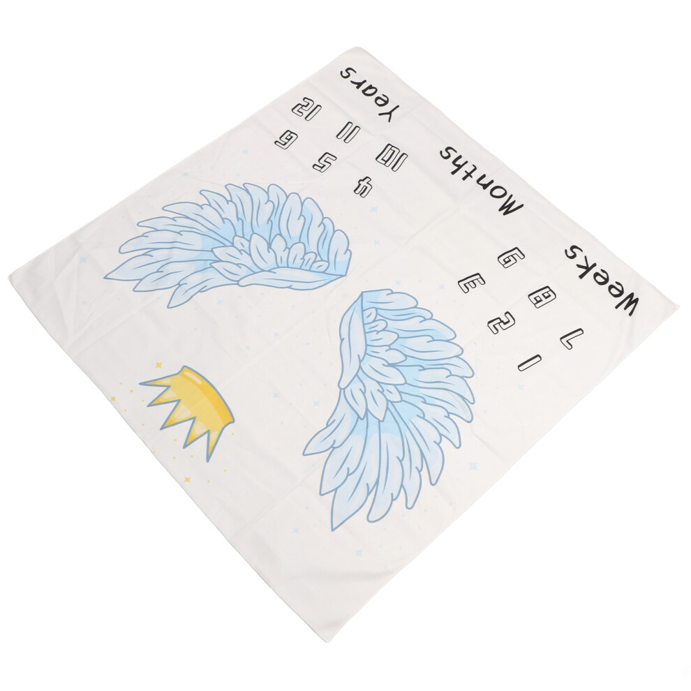 Soft Baby Milestone Blanket 100x100cm Washable Crown & Wings Prop