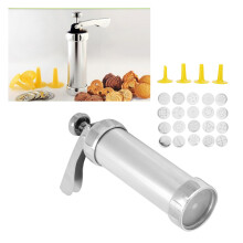 Cookies-Pressen-Maker Keksausstecher-Form Gun Set Aluminium ABS 21cm