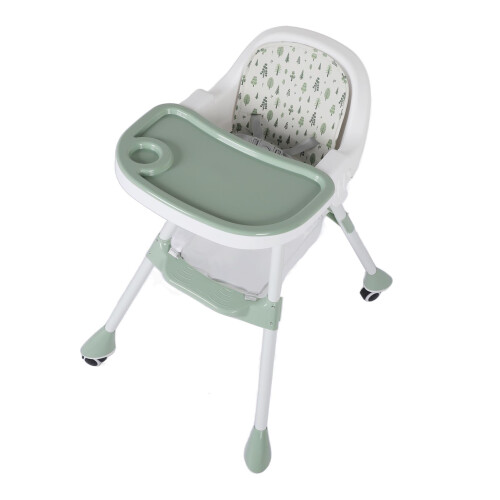 Green Folding Baby High Chair - Double Tray 37.5cm