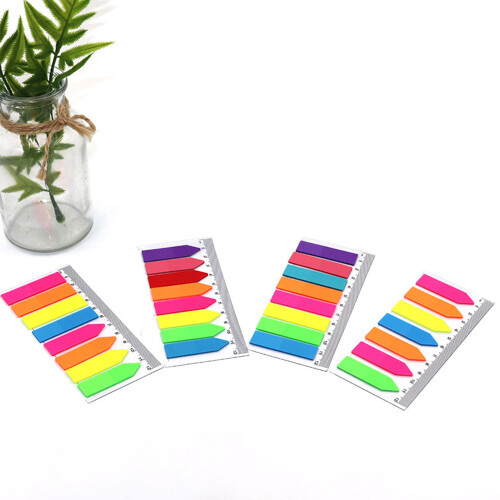 Arrow Shaped Fluorescent Sticky Notes Set, 20 Sheets, Writable, Colorful Index Tabs 1