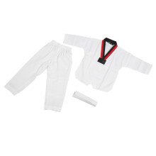Kinder-Taekwondo-Anzug mit Gürtel, Polyester-Baumwolle, atmungsaktiv, XXS