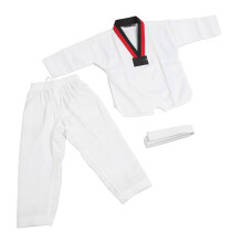 Kinder-Taekwondo-Anzug aus Polyester-Baumwolle, atmungsaktiv und weich, für Jungen und Mädchen, Größe L