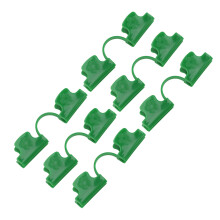 50 pezzi di mollette in plastica PE per terra, con 2 testine, clip per film di serre per piante, diametro 8 mm