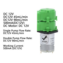 Dual Head Peristaltic Water Dosing Pump 2x4mm Silicone 12V